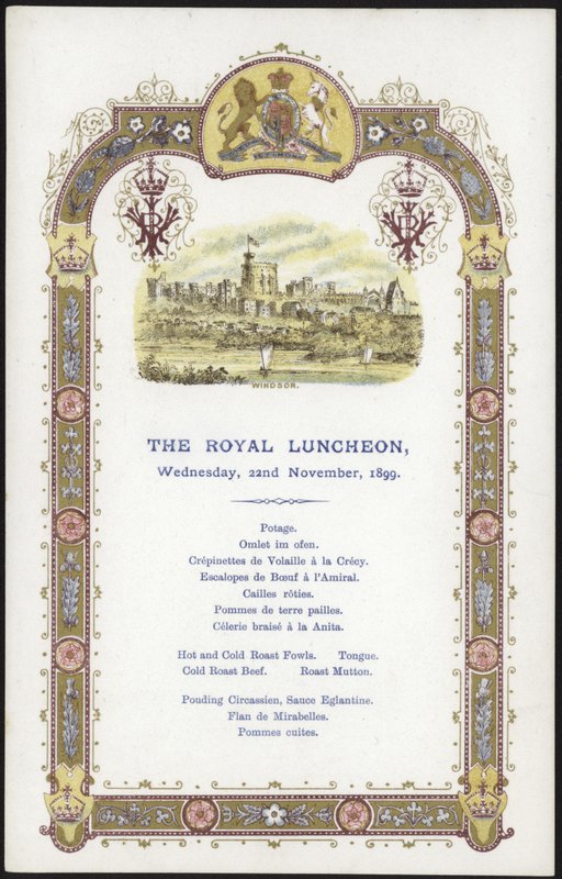 Meny for Royal Luncheon av English School