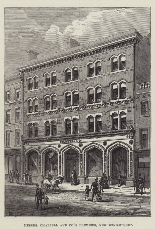 Messers Chappell og selskapets lokaler, New Bond-Street (gravering) av English School