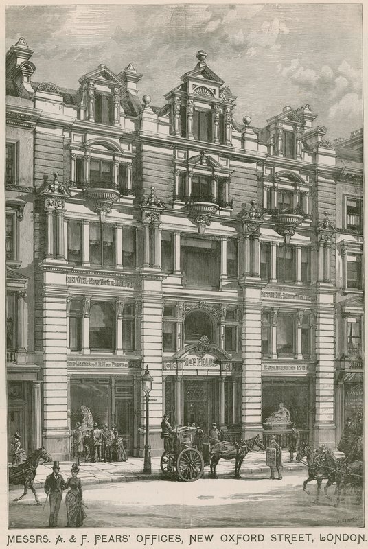 Mrs A & F Pears kontorer, New Oxford Street, London av English School