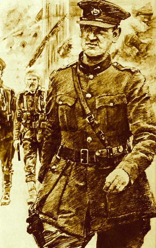 Michael Collins, leder for opprørerne i påskeopprøret i Irland, 1916 av English School