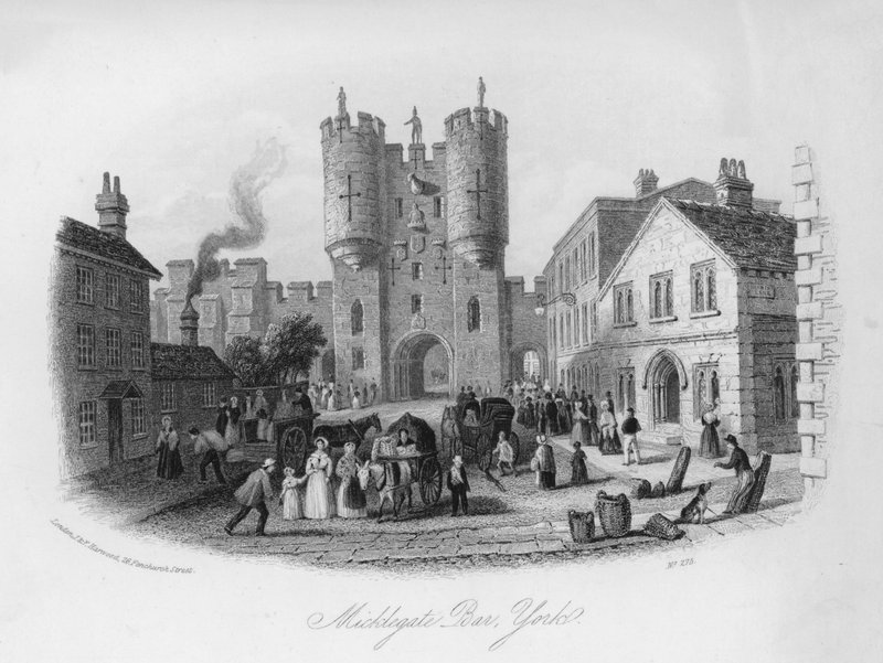 Micklegate Bar, York (gravering) av English School