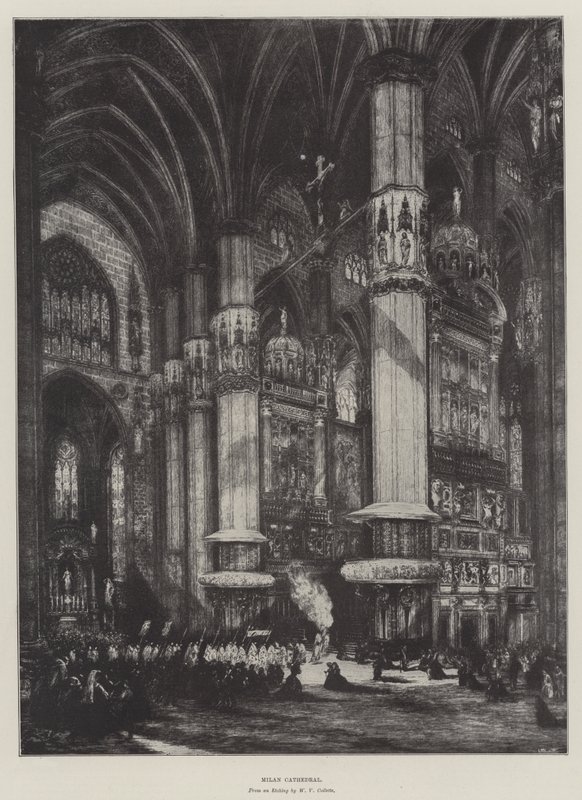 Milano katedral (litho) av English School