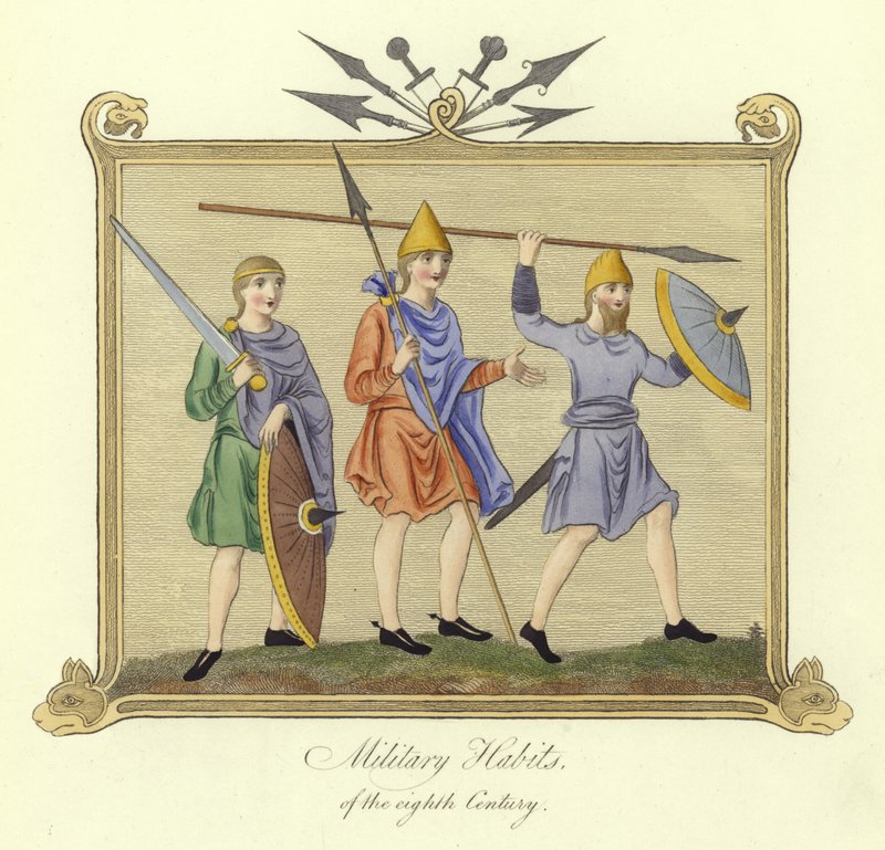Militære kostymer fra det 8. århundre av English School