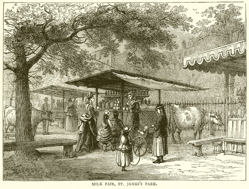 Melkemessen, St. James#39;s Park (gravering) av English School