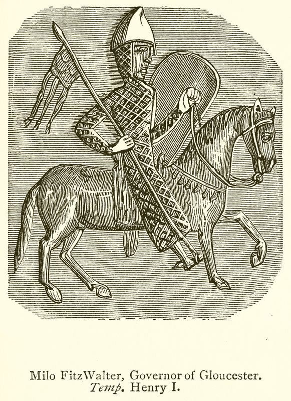 Milo FitzWalter, guvernør i Gloucester. Temp. Henrik I av English School