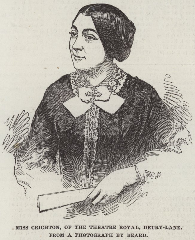 Miss Crichton fra Theatre Royal, Drury-Lane (gravering) av English School
