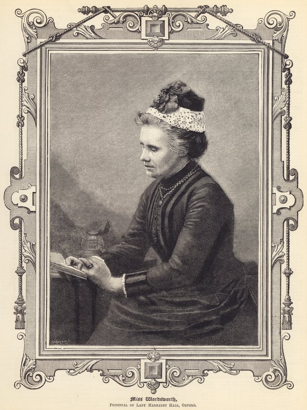 Miss Wordsworth, rektor for Lady Margaret Hall, Oxford (gravering) av English School