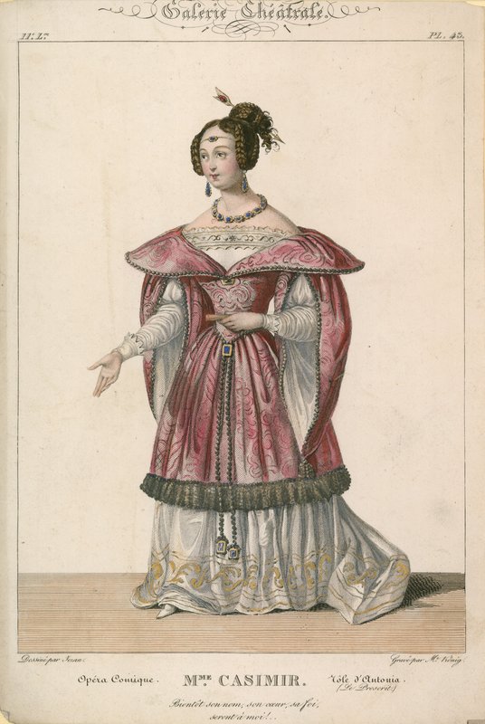 Mme Casimir i rollen som Antonia, Opera Comique av English School