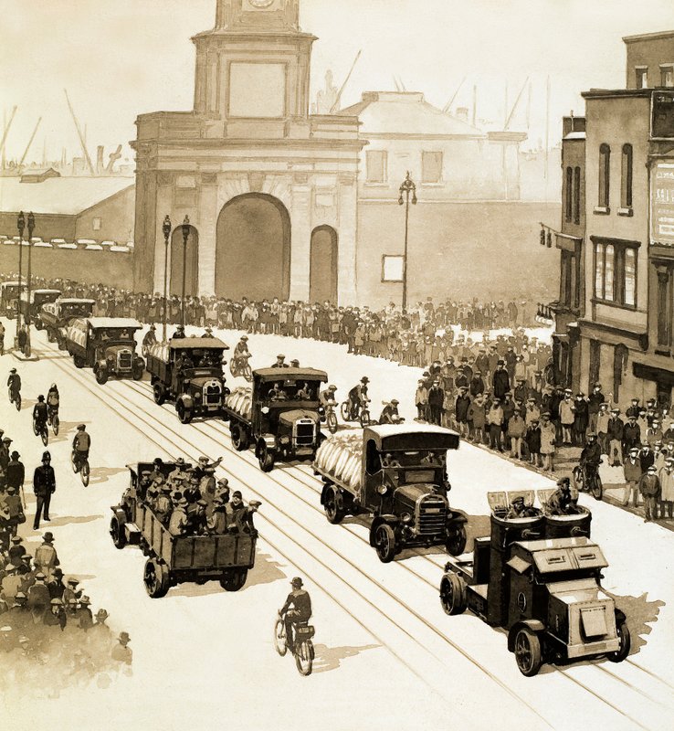 Moments That Made History: The General Strike of 1926 (gouache på papir) av English School