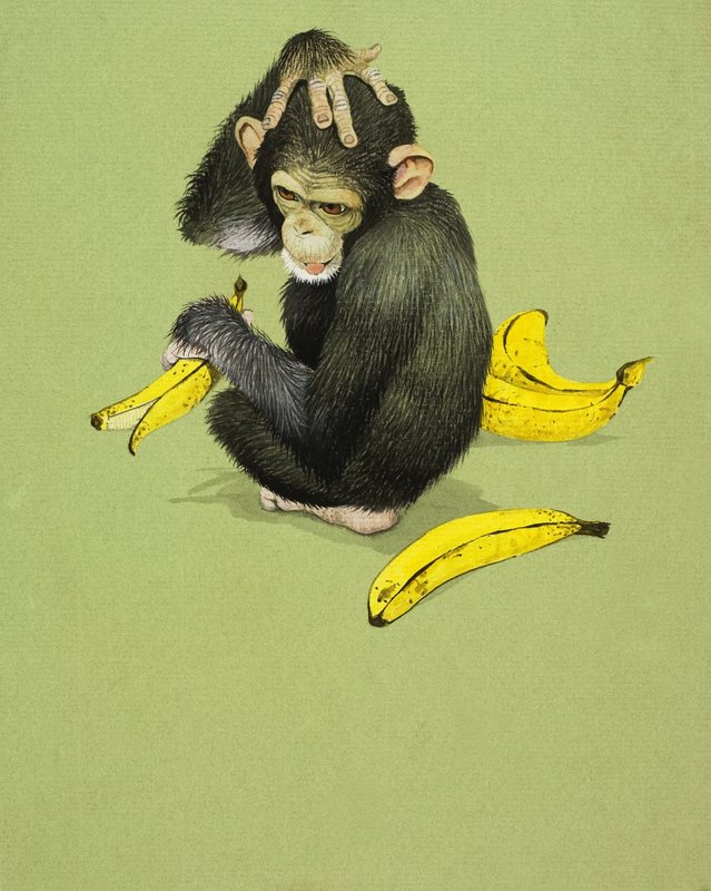 Ape med bananer av English School