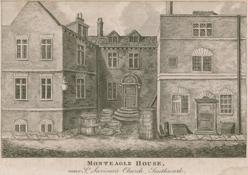 Monteagle House, nær St Savios Church, Southwark, London av English School
