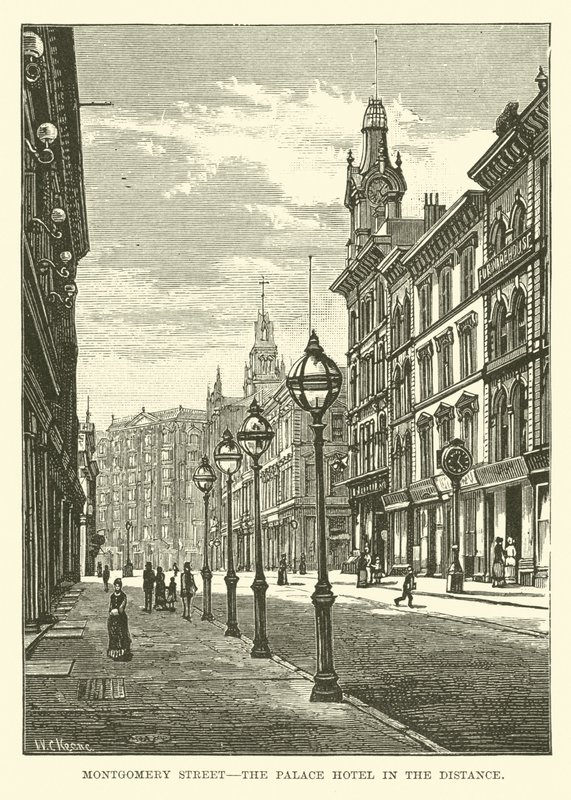 Montgomery Street, Palace Hotel i det fjerne av English School
