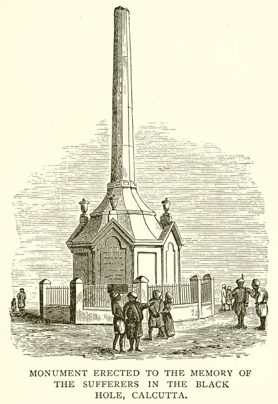 Monument reist til minne om de lidende i det svarte hullet, Calcutta av English School