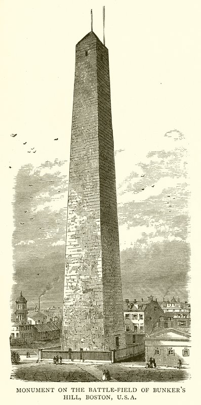 Monument på Battle-Field of Bunkers Hill, Boston, U.S.A. av English School