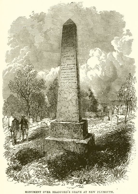 Monument over Bradfords Grave i New Plymouth av English School