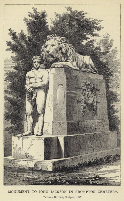 Monument til John Jackson på Brompton Cemetery, Thomas Butler, Sculpsit, 1847 av English School