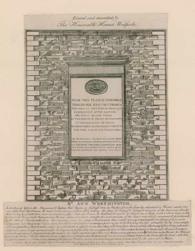 Monument til Theodore, konge av Korsika av English School