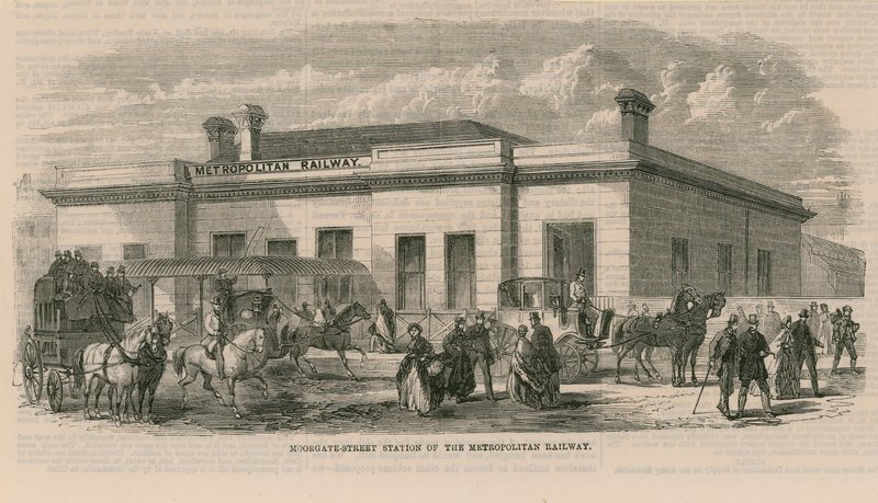 Moorgate Street Station på Metropolitan Railway av English School