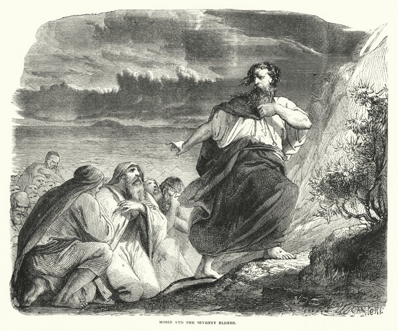 Moses og de sytti eldste (gravering) av English School