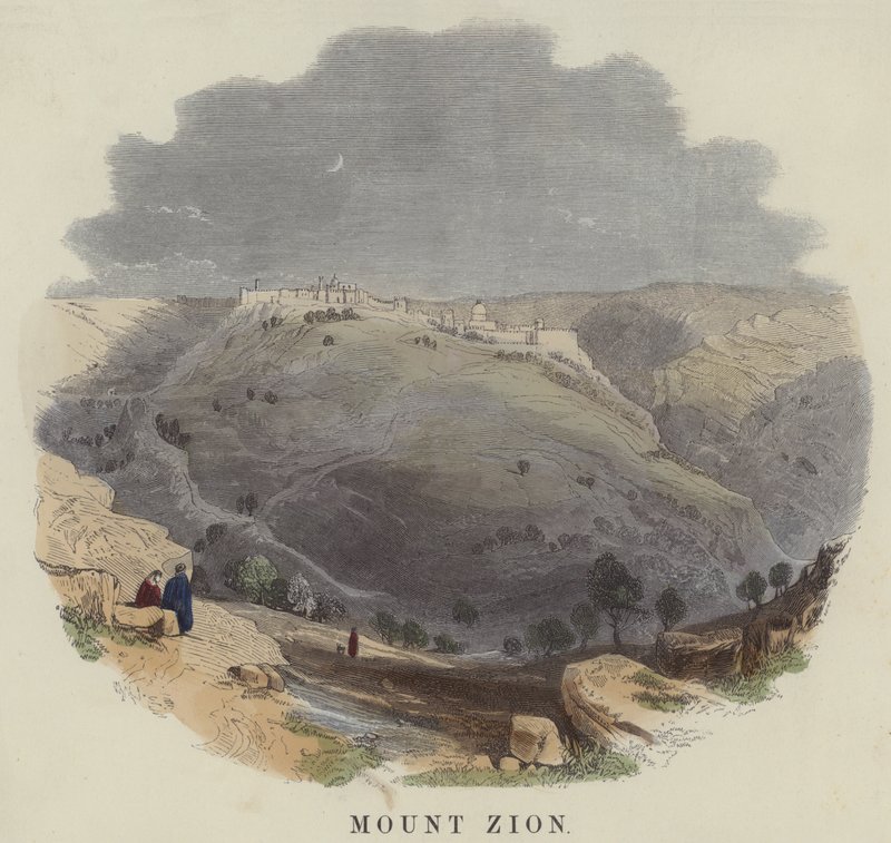 Mount Sion (farget gravering) av English School