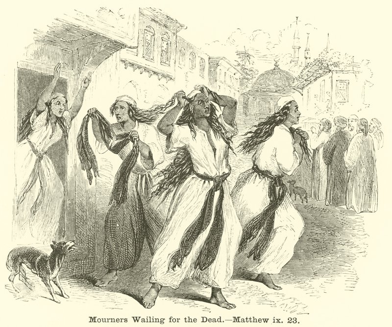 Mourners Wailing for the Dead, Matthew, ix, 23 av English School