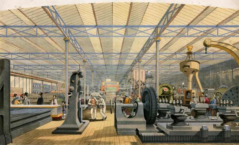 Moving Machinery, Great Exhibition, 1851 av English School