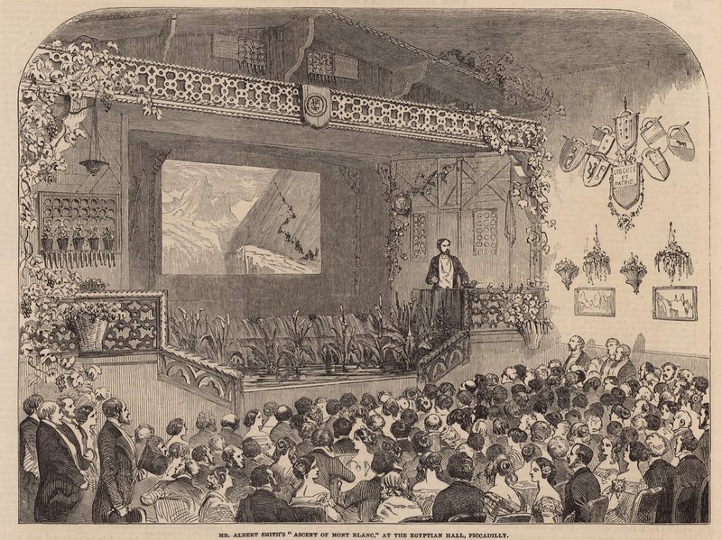 Albert Smiths Ascent of Mont Blanc-forelesning i Egyptian Hall av English School