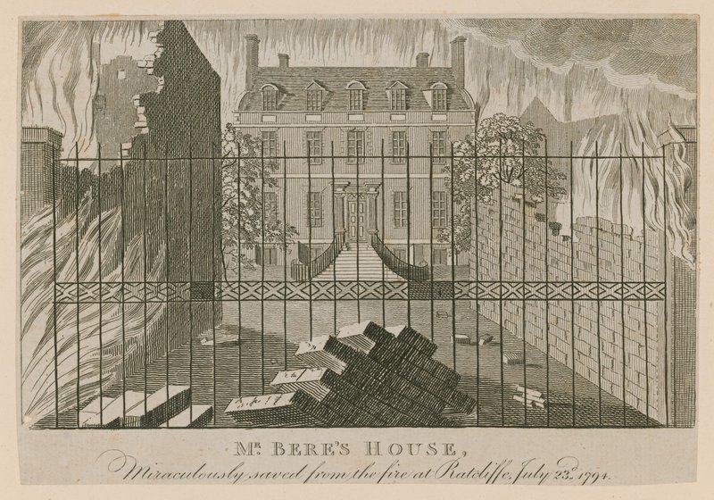 Mr Beres House, mirakuløst reddet fra brannen ved Ratcliffe, 23. juli 1794 av English School