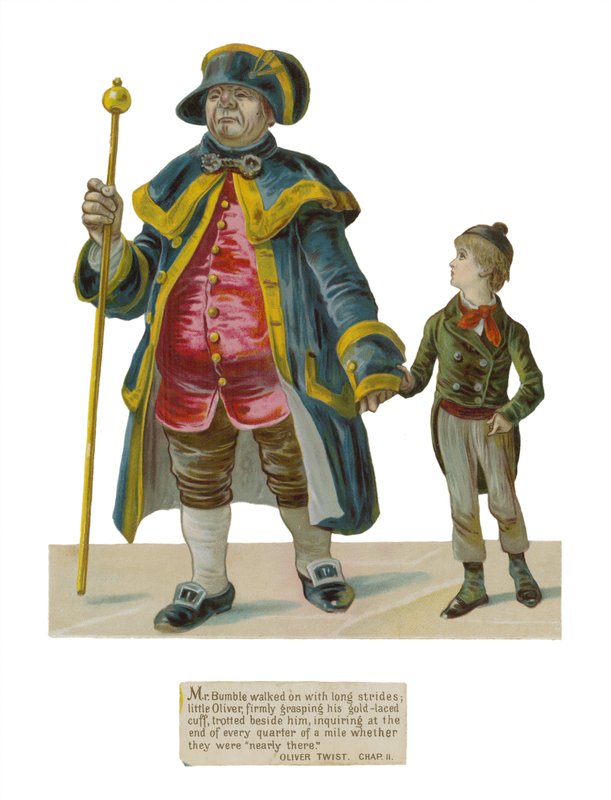 Mr Bumble og Oliver Twist av English School