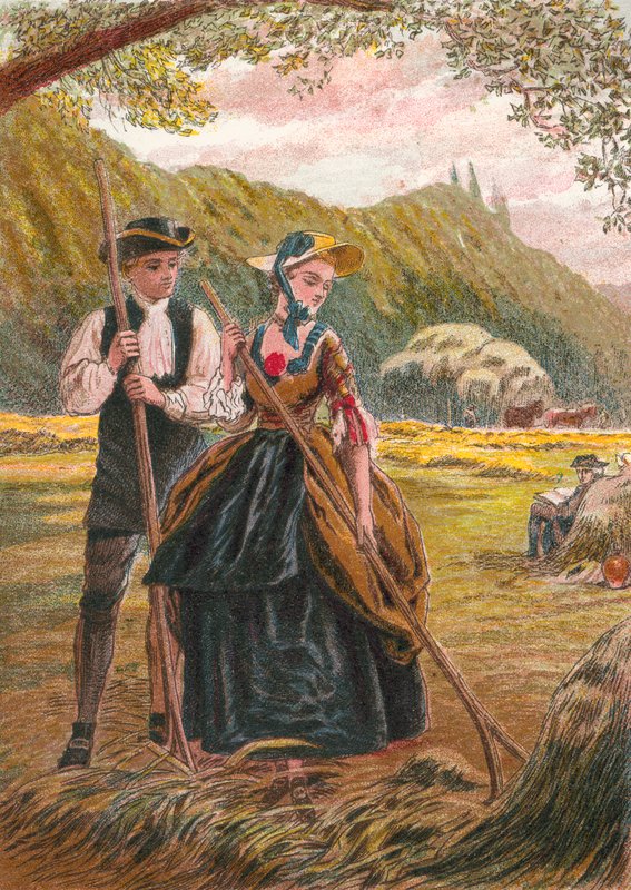 Mr. Burchell og Sophia i Hayfield av English School