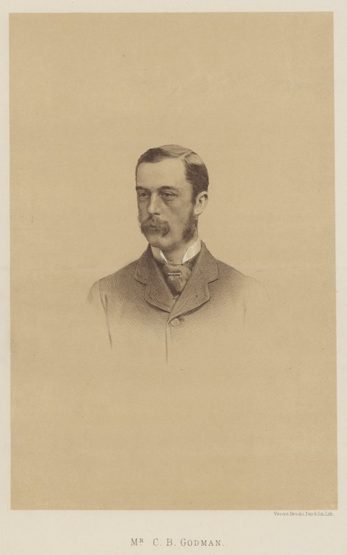 Mr C B Godman, far til oberst Sherard Godman (litho) av English School