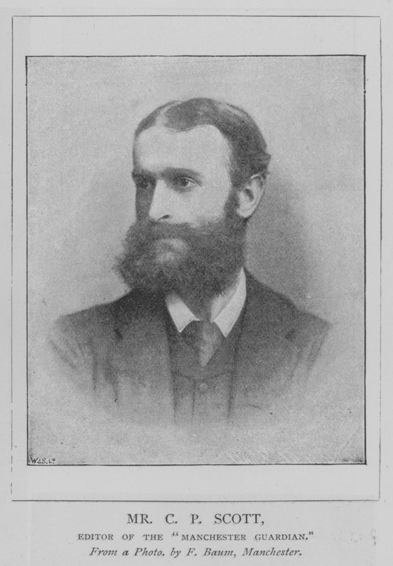 Mr CP Scott, redaktør for "Manchester Guardian" (gravering) av English School