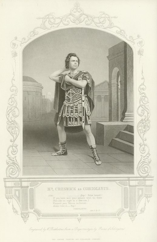 Mr Creswick som Coriolanus, Coriolanus, Act V, Scene III av English School