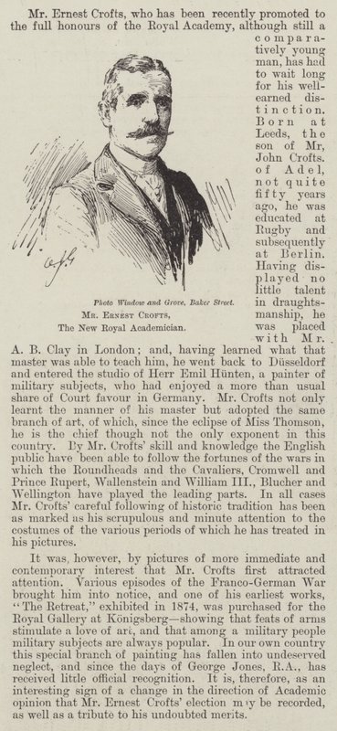 Mr Ernest Crofts, den nye kongelige akademikeren (gravering) av English School