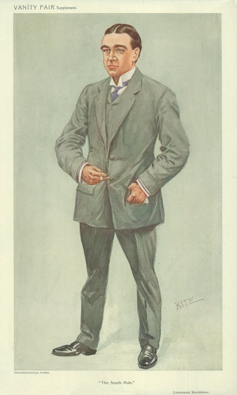 Mr Ernest Shackleton, Sydpolen, 6. oktober 1909, tegneserie Vanity Fair av English School
