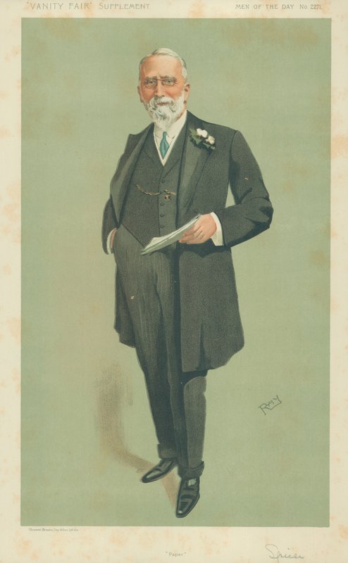 Mr Evan Spicer, Paper, 8. mai 1912, Vanity Fair tegneserie av English School