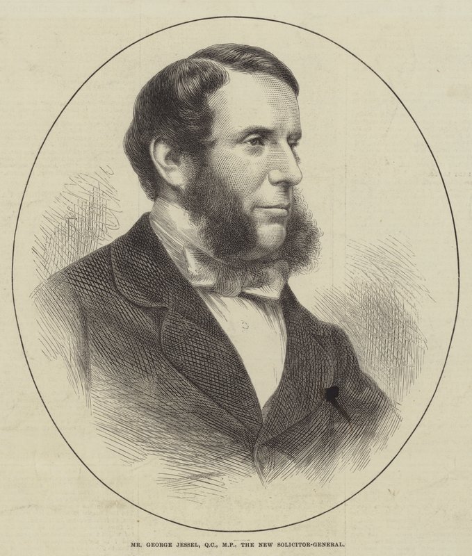 Mr George Jessel, QC, MP, den nye advokaten (gravering) av English School