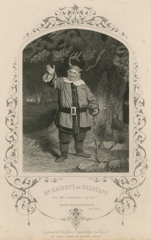 Mr Hackett som Falstaff i The Merry Wives of Windsor av English School