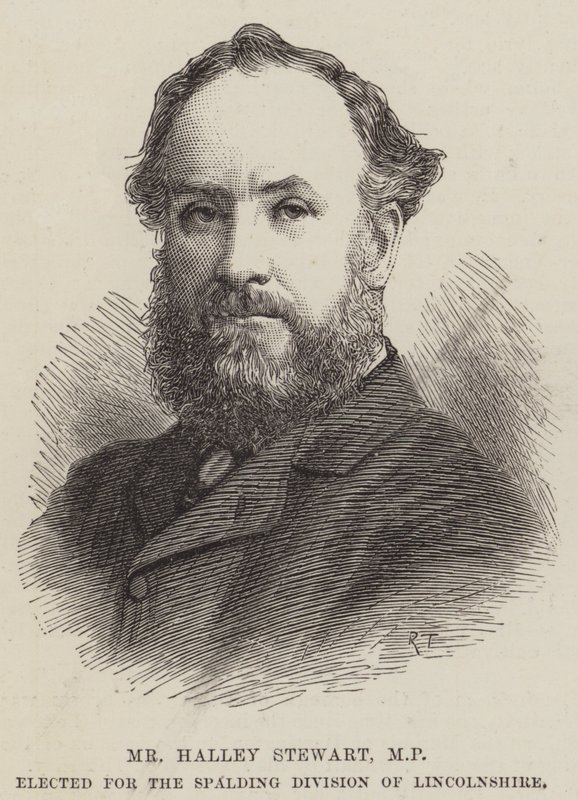 Mr Halley Stewart, MP, valgt for Spalding Division of Lincolnshire (gravering) av English School