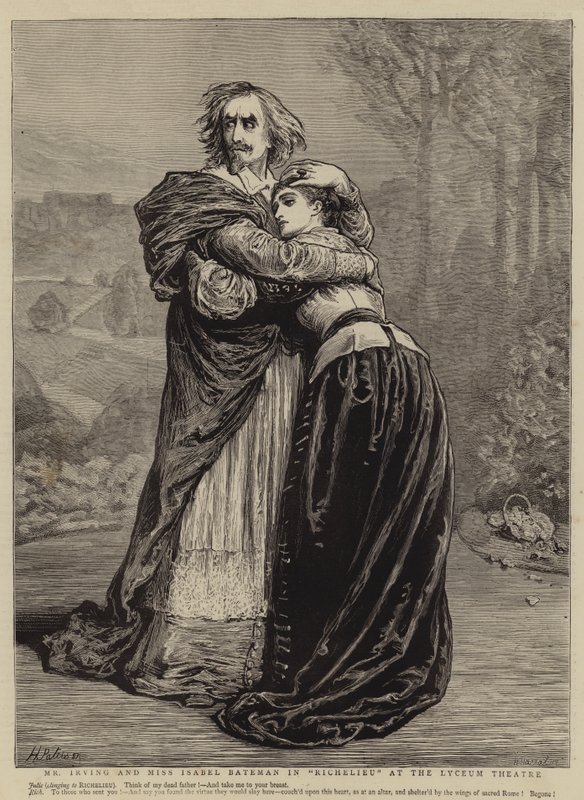 Mr Irving og frøken Isabel Bateman i "Richelieu" på Lyceum Theatre (gravering) av English School