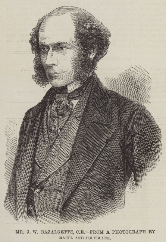 Mr J W Bazalgette, CE (gravering) av English School