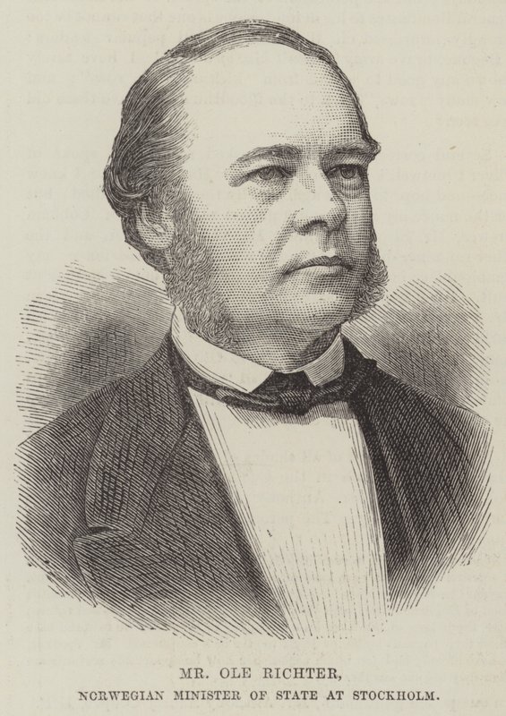 Ole Richter, norsk statsråd i Stockholm (gravering) av English School