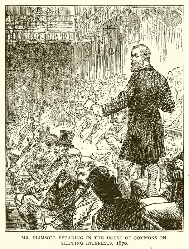Mr. Plimsoll taler i Underhuset om shippinginteresser, 1870 av English School
