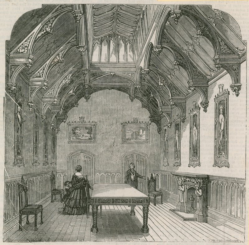 Mr Russells nye herskapshus, Park Lane, London: The Dining Hall av English School