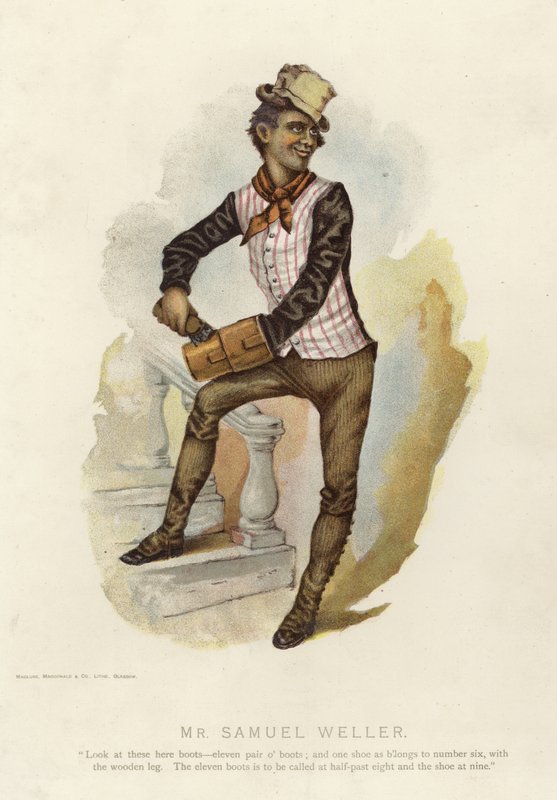 Mr Samuel Weller fra Pickwick Papers av English School