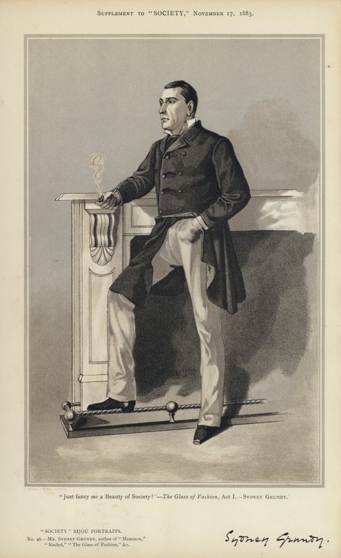 Mr Sydney Grundy (farge litho) av English School