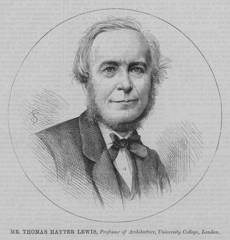 Mr Thomas Hayter Lewis, professor i arkitektur, University College, London (gravering) av English School