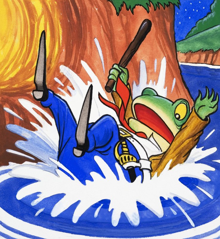 Mr Toad faller i vannet av English School