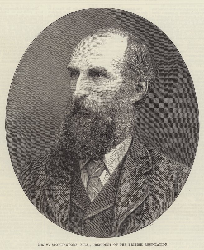 Mr W Spottiswoode, FRS, president i British Association (gravering) av English School