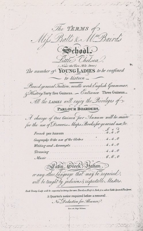 Mrs Balls og Mrs Bairds School av English School